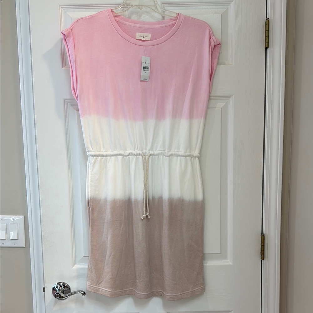 NWT Loft Lou & Grey Tie Dye Cozy Cotton Terry Pocket Dress Medium